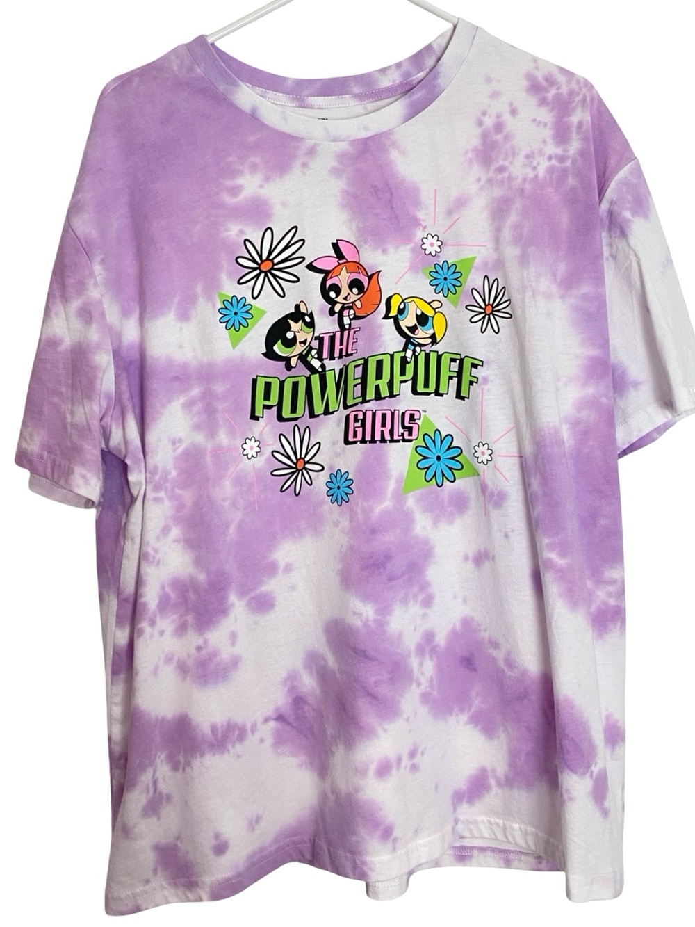 Power Puff Girls Tie Dye Tee Tshirt Womens Size XXL Powerpuff Purple